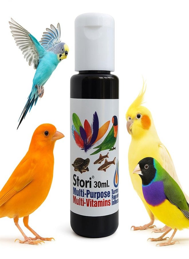 VAYINATO Stori Multi Purpose Turmeric Infused Multi Vitamin for Fish, Birds and Tortoise, 30ML | Improve Colour, Immunity and Growth | Pack of 2 * 30ML - 60ML - Image 1